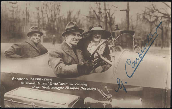 CARPENTIER, GEORGES REAL PHOTO POSTCARD (EARLY 1920's)