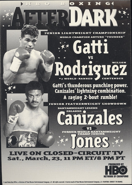 GATTI, ARTURO-WILSON RODRIGUEZ HBO ADVERTISING CARD (1996)