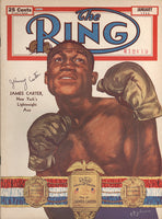 CARTER, JIMMY SIGNED RING MAGAZINE (JANUARY 1952)