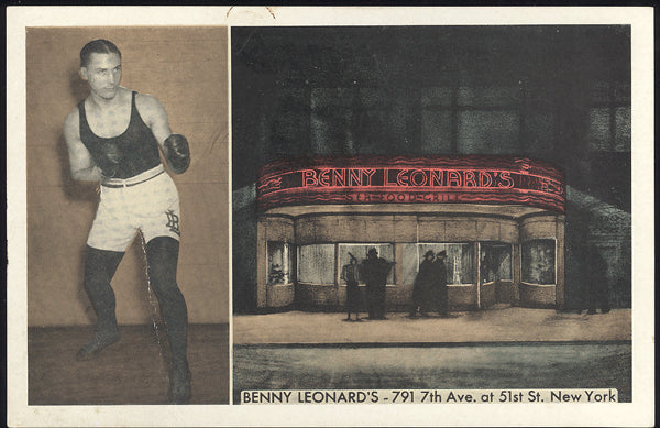 LEONARD, BENNY RESTAURANT POSTCARD