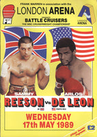 DE LEON,CARLOS-SAMMY REESON OFFICIAL PROGRAM (1989)
