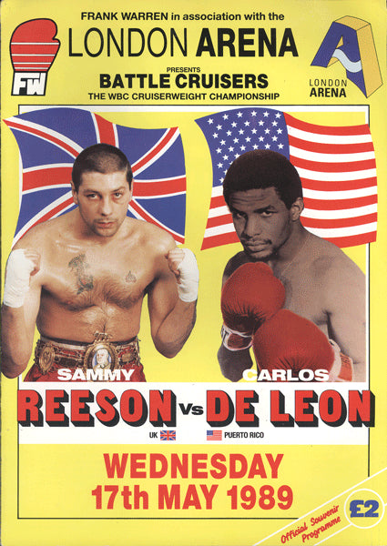 DE LEON,CARLOS-SAMMY REESON OFFICIAL PROGRAM (1989)