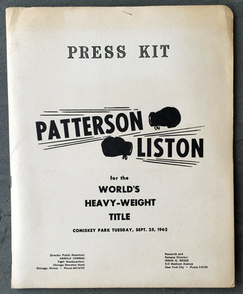 LISTON, SONNY-FLOYD PATTERSON I PRESS KIT (1962)
