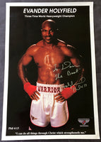HOLYFIELD, EVANDER SIGNED 3 TIME CHAMPION POSTER (SIGNED TO TRAINER DON TURNER)