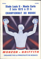 MONZON, CARLOS-EMILE GRIFFITH II OFFICIAL PROGRAM (1973)