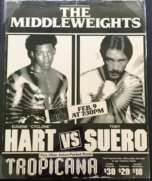 HART, EUGENE "CYCLONE"-TONY SUERO ON SITE POSTER (1982-HART'S LAST FIGHT)