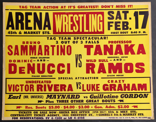 SAMMARTINO, BRUNO & DOMINIC DENUCCI VS PROFESSOR TANAKA & WILD BULL RAMOS (1968)