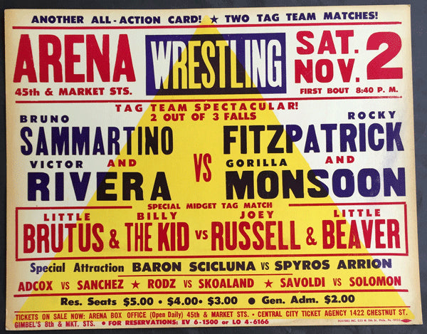 SAMMARTINO, BRUNO & VICTOR RIVERA VS ROCKY FITZPATRICK & GORILLA MONSOON (1968)