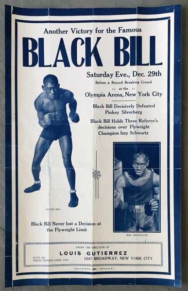 VALDES, ELADIO "BLACK BILL" PROMTOTIONAL BROADSIDE (1920'S)