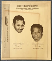 NAPOLES, JOSE-EMILE GRIFFITH OFFICIAL PROGRAM (1969)