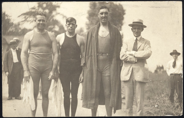 WILLARD, JESS TRAINING CAMP REAL PHOTO POSTCARD (1915-TRAINING FOR JOHNSON)