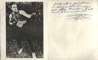 BURNS, TOMMY SIGNED PHOTO WITH FURTHER NOTATION ON BACK