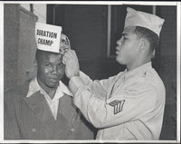 LOUIS, JOE & JIMMY BIVINS ORIGINAL WIRE PHOTO (1943)