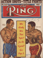 CHARLES, EZZARD-JERSEY JOE WALCOTT SIGNED RING MAGAZINE COVER (1952-SIGNED BY BOTH)