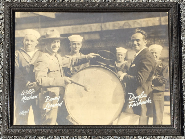 LEONARD, BENNY-DOUGLAS FAIRBANKS-WILLIE MEEHAN ORIGINAL LARGE FORMAT PHOTO (PRE 1920)