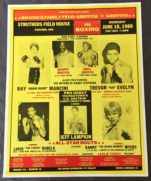 MANCINI, RAY "BOOM BOOM"-TREVOR EVELYN ON SITE POSTER (1980)