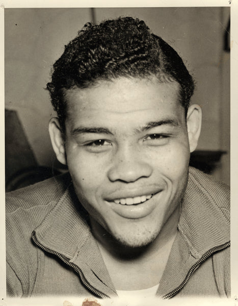 LOUIS, JOE TRAINING FOR BRADDOCK WIRE PHOTO (1937)