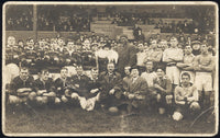JOHNSON, JACK REAL PHOTO POSTCARD (AT A RUGBY MATCH-1915)