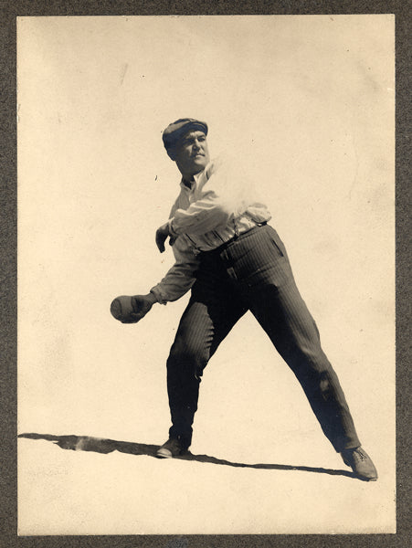 JEFFRIES, JAMES ORIGINAL MOUNTED PHOTO (THROWING A BASEBALL)