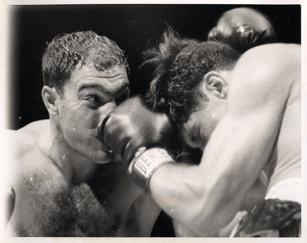 MARCIANO, ROCKY-ROLAND LASTARZA WIRE PHOTO (1953-2ND ROUND)