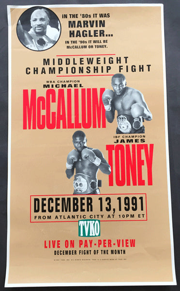 MCCALLUM, MIKE-JAMES TONEY ORIGINAL CLOSED CIRCUIT POSTER (1991)