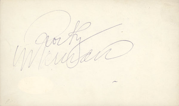 MARCIANO, ROCKY INK SIGNED INDEX CARD (JSA AUTHENTICATED)