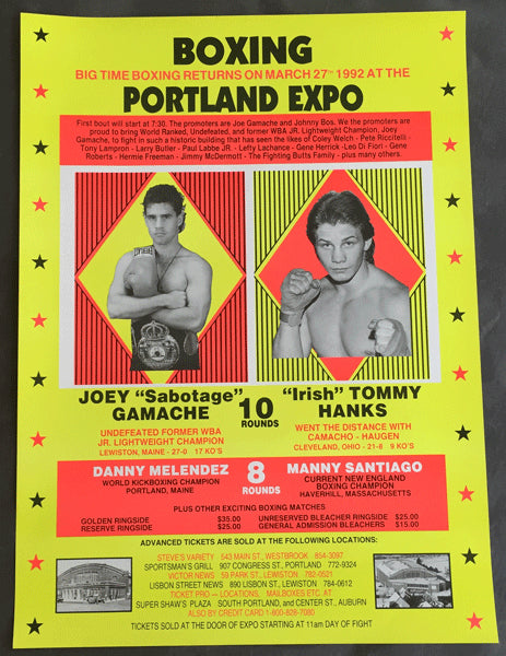 GAMACHE, JOEY-"IRISH" TOMMY HANKS ON SITE POSTER (1992)