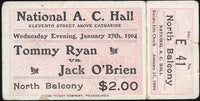 O'BRIEN, PHILADELPHIA JACK-TOMMY RYAN FULL TICKET (1904)