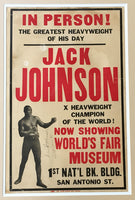 JOHNSON, JACK SIGNED WORLD'S FAIR POSTER