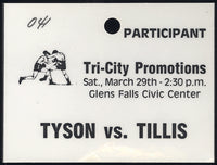 TYSON, MIKE-JAMES "QUICK" TILLIS PARTICIPANT CREDENTIAL (1986-PSA/DNA VG 3)