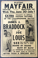 LOUIS, JOE-JIMMY BRADDOCK FIGHT FILM POSTER (1937-LOUIS WINS TITLE)