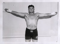 BRADDOCK, JIMMY ORIGINAL WIRE PHOTO (1937-TRAINING FOR LOUIS)