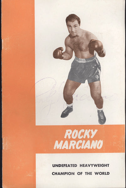 MARCIANO, ROCKY SIGNED TRAINING CAMP PROGRAM (1955-SIGNED BY ROCKY MARCIANO & HIS BROTHER)