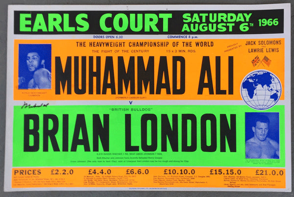 ALI, MUHAMMAD-BRIAN LONDON ON SITE POSTER (1966-SIGNED BY ALI-JSA)