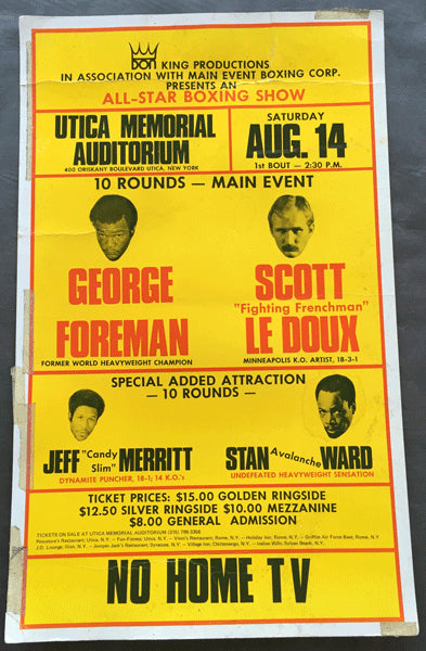 FOREMAN, GEORGE-SCOTT LE DOUX ON SITE POSTER (1976)