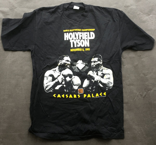 TYSON, MIKE-EVANDER HOLYFIELD SOUVENIR T SHIRT (1991-POSTPONED)