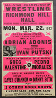 PUTSKI, IVAN-ADRIAN ADONIS & PEDRO MORALES-GREG VALENTINE ON SITE POSTER (1982)