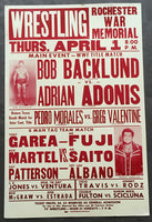 BACKLUND, BOB-ADRIAN ADONIS & PEDRO MORALES-GREG VALENTINE ON SITE POSTER (1982)