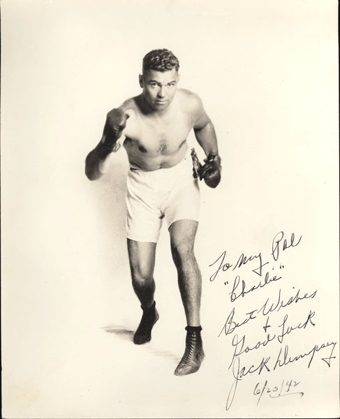 DEMPSEY, JACK SIGNED PHOTOGRAPH (SIGNED IN 1942)