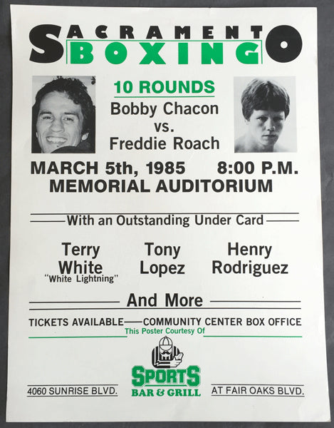 CHACON, BOBBY-FREDDIE ROACH ON SITE POSTER (1985)