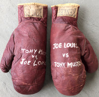 LOUIS, JOE & TONY MUSTO FIGHT WORN GLOVES (1941)