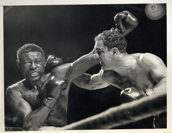 MARCIANO, ROCKY-EZZARD CHARLES I WIRE PHOTO (1954)