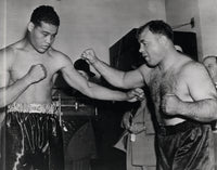 LOUIS, JOE-TONY GALENTO WIRE PHOTO (1939-WEIGHING IN)