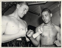 LOUIS, JOE-TOMMY FARR WIRE PHOTO (1937-SQUARING OFF)