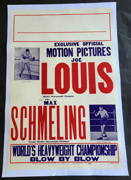 LOUIS, JOE-MAX SCHMELING II FIGHT FILM POSTER (1938)
