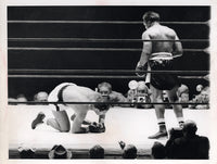 MARCIANO, ROCKY-ARCHIE MOORE WIRE PHOTO (1955-MARCIANO DOWN)