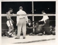 MARCIANO, ROCKY-ARCHIE MOORE WIRE PHOTO (1955-END OF FIGHT)
