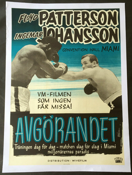 PATTERSON, FLOYD-INGEMAR JOHANSSON III SWEDISH FIGHT FILM POSTER (1961)