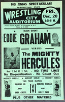 GRAHAM, EDDIE-THE MIGHTY HERCULES ON SITE WRESTLING POSTER (1963)