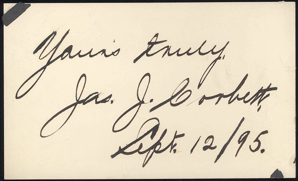 CORBETT, JAMES J. INK SIGNATURE (AS CHAMPION-1895)